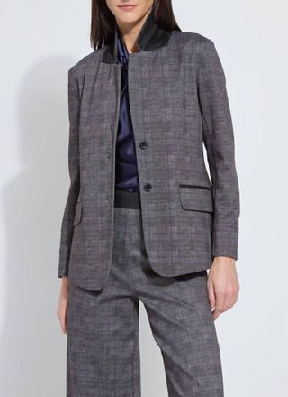 Lyss&eacute; Everest Ponte Blazer In Charcoal Glen Plaid