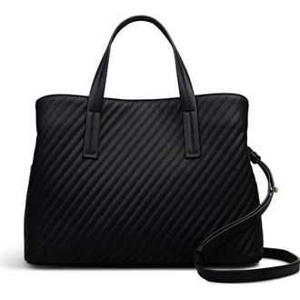 Radley London Dukes Place - Diagonal Quilt Medium Ziptop Satchel Bag in Black at Nordstrom