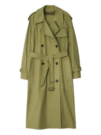 Burberry Trench doppiopetto con cintura - Verde