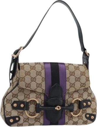 Gucci Pre-owned Canvas Shoulder Bag - Dames - Vintage Schoudertas - Veelkleurig - ONE Size - Leer - Vintage