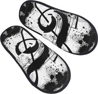 Generic Music Notes Women Men Sliders Cosy House Slippers Fluffy House Shoes For Indoor Outdoor Bedroom L