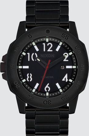 Nixon Mens Smyth 44 Water Resistant Analog Watch In Super Black/black