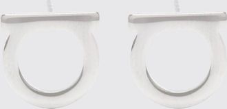 Ferragamo Orecchini in ottone color argento con design a logo