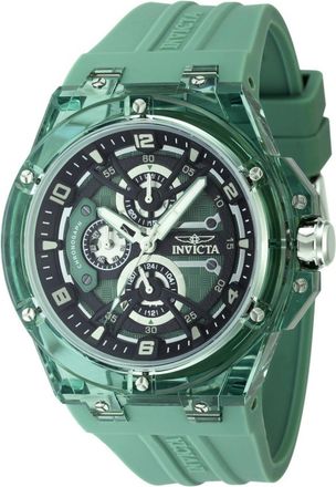 Invicta Racing 48798 Heren Horloge - Quartz Uurwerk - Plastic met groene Wijzerplaat - 46mm