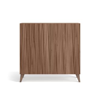 HERDASA Zapatero melamina nogal puertas efecto vallado nogal 87x90x27cm