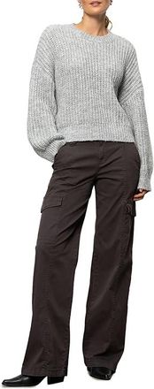 Sanctuary Fuzzy Volume Sleeve Sweater Womens Sweatshirt Heather Grey : LG (US 10-12), Polyester