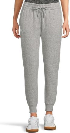 Under Armour Rival Fleece Joggers Womens Casual Pants Mod Gray Light Heather/White : MD (US 8-10) R, Cotton/Polyester
