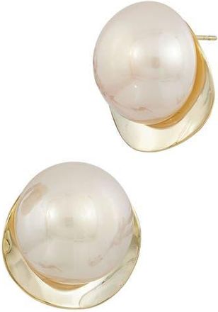 Savvy Cie Jewels Faux Pearl Stud Earrings in Yellow at Nordstrom Rack