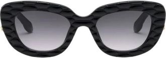 Roberto Cavalli Quilted Snake Zonnebril - Dames - Zonnebrillen - Zwart - ONE Size - Accessoires