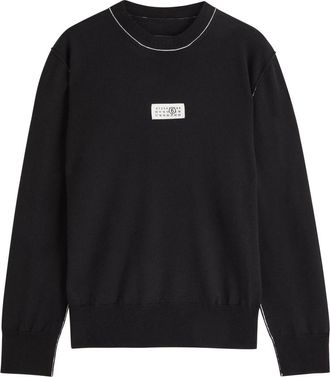 Maison Margiela MM6 BY Maison Margiela Label Logo Knit Wool-blend Jumper - Black - XL