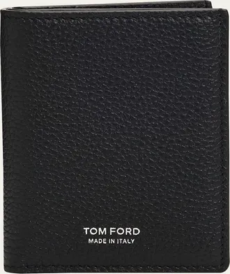 Tom Ford Mens Grained Leather T Line Bifold Card Holder
