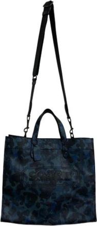 Coach Pre-owned Tote Bags, female, Blue, Size: ONE SIZE Pre-owned Field Tote 40 Leather Tote Bag