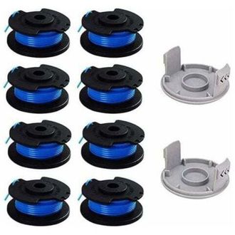 OEM Paquete De 10 Bobinas De Repuesto Para Desbrozadoras Ryobi One+ Ac14rl3a, 18 V, 24 V, 40 V, &Oslash; 1,6 Mm, Longitud 20,11 M (incluye 8 Bobinas Y 2 Tapas) -