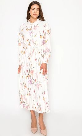 YAL New York Ivory Blossom Pleated Dress
