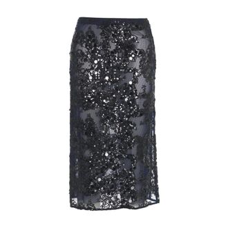Baum Und Pferdgarten Baum und Pferdgarten, Midi Skirts, female, Blue, Size: S Sparkling Sequin Embroidered Midi Skirt