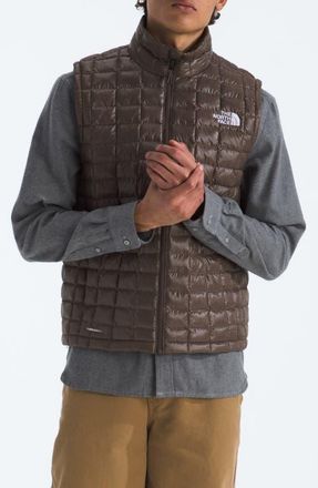 The North Face Thermoball Windproof Water Repellent Packable Quilted Vest in Smokey Brown at Nordstrom, Size Xx-Large
