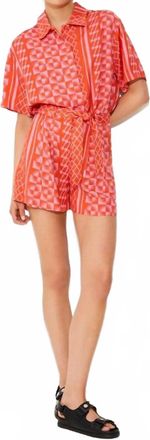 Suncoo Loose Fit Printed Shorts In Orange