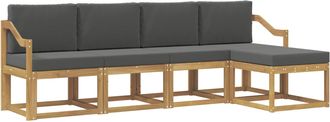 vidaXL Conjunto De Sof&aacute;s De Exterior 5 Uds. Blanco Y Antracita Vidaxl