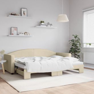 vidaXL Sof&aacute; Cama Nido Tela Crema 80x200 Cm Vidaxl