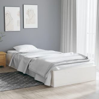 vidaXL Vidaxl - Giroletto Bianco In Legno Massello 75x190 Cm Small Single