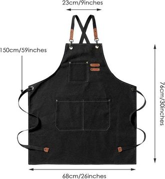 OEM Grembiuli In Tela Per Uomo E Donna, Grembiule Unisex Con 3 Tasche, Grembiule Da Lavoro Regolabile In Cotone, Grembiule Da Cucina Per Barbecue E Bar