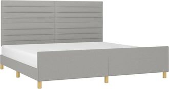 vidaXL Cama Sin Colch&oacute;n Tela Gris Claro 200x200 Cm Vidaxl