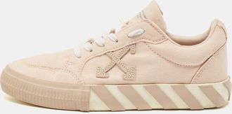 Off-white Pink Canvas Vulcanised Lace Up Sneakers