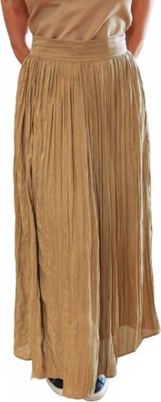 See U Soon Crinkled Maxi Skirt In Camel