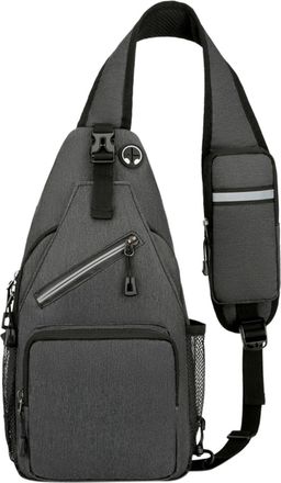 Generic Outdoor Adventure Sling Bag Crossbody Chest Purse With Adjustable Guitar Strap For Travel Hiking And Daily Use (Dark Gray, One Size)