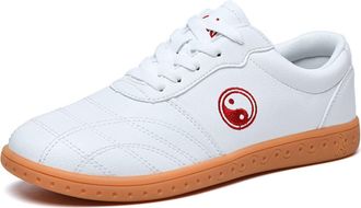 Generic Taekwondo Shoes Lightweight Boxing Kung Fu Taichi Sports for Adults(White,5.5 UK)