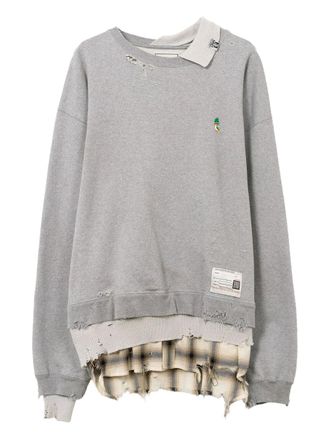 Miharayasuhiro layered frayed sweatshirt - men - Cotton - 50 - Grey