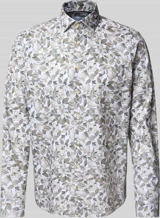 Christian Berg Regular Fit Freizeithemd mit floralem Allover-Print in Weiss, Größe 39/40