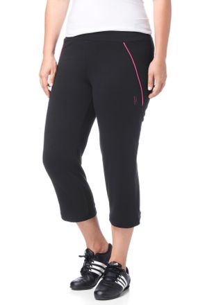 Venice Beach Sporthose VENICE BEACH, Damen, Gr. 40, N-Gr, schwarz (schwarz, pink), Obermaterial: 95% Baumwolle, 5% Elasthan, unifarben mit Farbeinsatz, bequem 3/4-