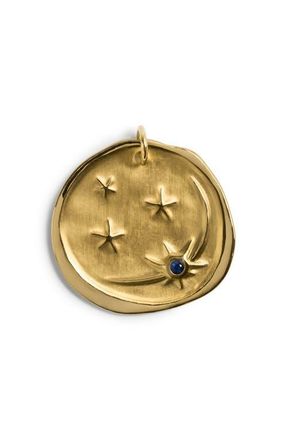 Monica Vinader Cosmic Ancient Coin Charm in 18K Gold Vermeil/sapphire at Nordstrom