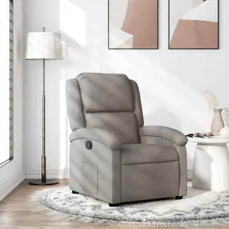 vidaXL Sill&oacute;n Reclinable De Tela Gris Taupe Vidaxl
