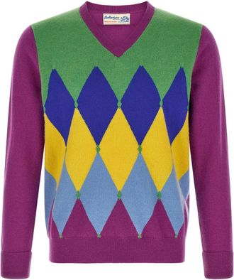 Ballantyne Purple V Neck Sweater