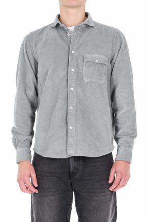 Finamore Corduroy Overshirt with Classic Collar and Buttoned Cuffs