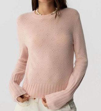 Guest In Residence Compass Shrunken Crew Sweater In Powder Pink