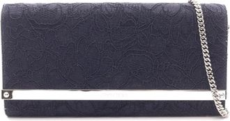Jimmy Choo London MILLA Lace Shoulder Bag Navy