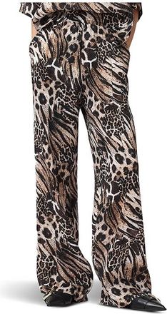 AllSaints Charli Linen Trousers Womens Clothing Trio Taupe Brown : UK 14 (US Womens 10), Linen/Silk