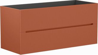 Vente-Unique Mueble suspendido bajo lavabo estriado terracota - 120 cm - PAVANI