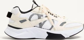 Valentino Garavani Sneaker Demivee in tessuto mesh con riporti in suede Uomo BIANCO/GRIGIO 39.5