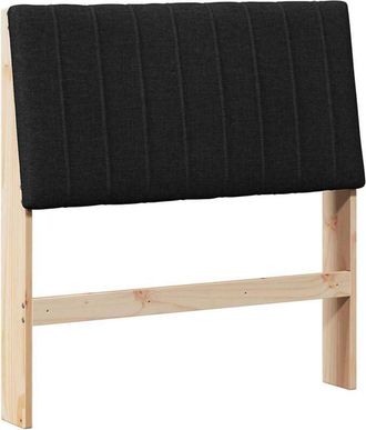 vidaXL Upholstered Headboard Black 90 cm Solid Pine Wood vidaXL