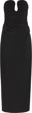Shona Joy Campbell Strapless Ruched Cotton-blend Maxi Dress - Black - 12 (UK12 / M)