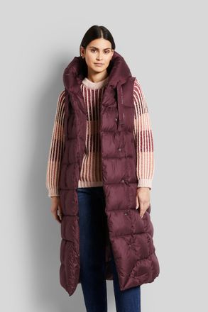 Bugatti Longweste BUGATTI, Damen, Gr. 40, rot (bordeaux), 100% Polyester, unifarben, regular fit, Westen Longweste, mit asymmetrischer Silhouette