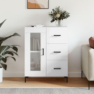 Berkfield Home Sideboard High Gloss White 69.5x34x90 cm Engineered Wood