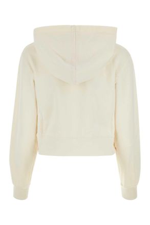 Palm Angels Pwbb069r24fle001 0303 Whiteoffwhite Exterior: Cotton Felpe Sweater