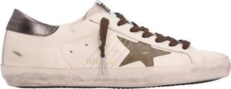 Golden Goose Leather Crocodile Print Star Heel Trainers