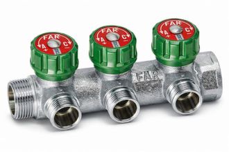 Far Far - Colector Modular Cromado Con 3 Salidas De 1/2 Eurokonus 3822 De 1/2 1