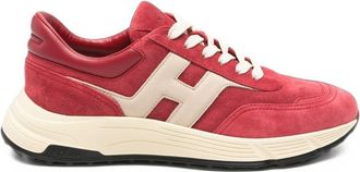 Hogan Contrasting Logo Cushioned Sole Suede Sneakers